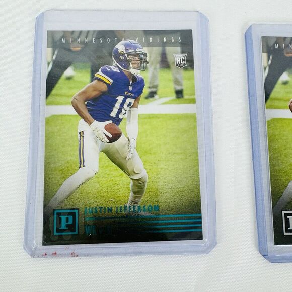 2020 Chronicles Panini Justin Jefferson‎ Teal & White RC Lot PA-23 - Picture 2 of 5